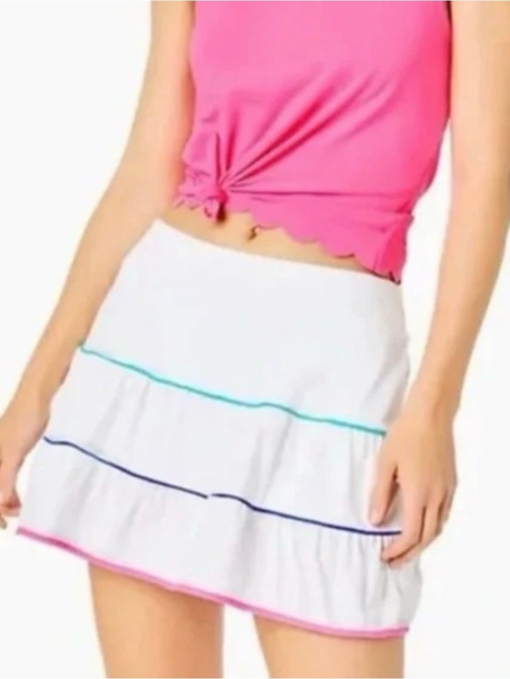 Lilly Pulitzer Peachy Luxletic Skort UPF 50+ Resort White Medium